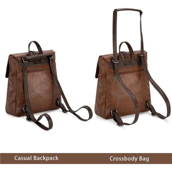 Medium Backpack Purse for Women Coffee - Picture 4 of 6